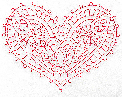 Embroidery Design: Heart 10 Large 6.26w X 4.83h