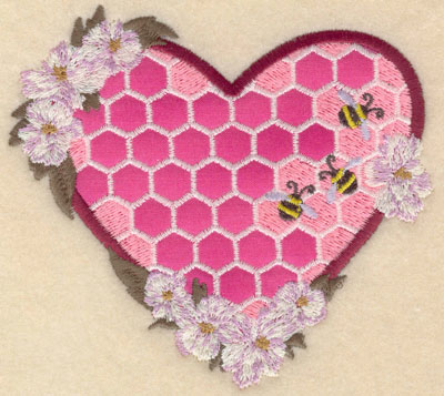 Embroidery Design: Small heart shaped honeycomb applique5.01w X 4.62h