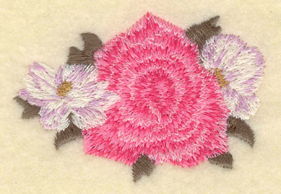 Embroidery Design: Rose with floral sides2.98w X 2.01h