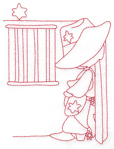 Embroidery Design: Sheriff at jailhouse large 4.50w X 5.79h