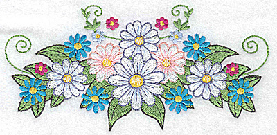 Embroidery Design: Daisy bouquet 6.21w X 3.01h