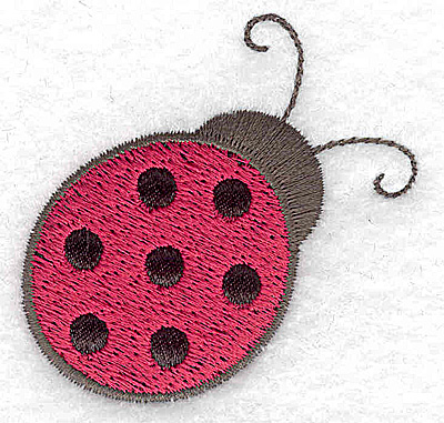 Embroidery Design: Ladybug with black applique 2.21w X 2.16h