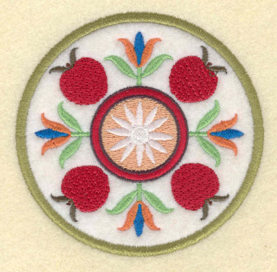 Embroidery Design: Apple Floral Motif Small Single Applique3.84w X 3.76h
