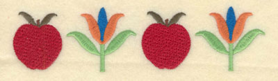Embroidery Design: Apples with Flowers Large7.00w X 1.76h
