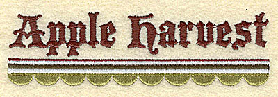 Embroidery Design: Apple Harvest with Scallop Border4.86w X 1.44h