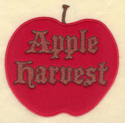 Embroidery Design: Apple Harvest Apple Applique6.83w X 6.82h