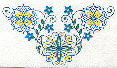 Embroidery Design: Floral design A large 6.93w X 3.88h