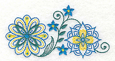 Embroidery Design: Floral design A 3.79w X 2.98h