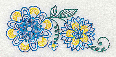 Embroidery Design: Floral design C 3.82w X 1.76h