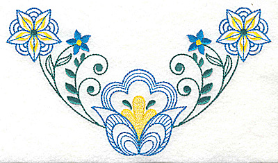 Embroidery Design: Floral design D large 6.95w X 3.88h