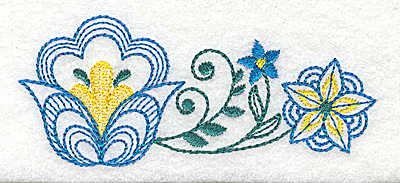 Embroidery Design: Floral design D 3.88w X 1.63h
