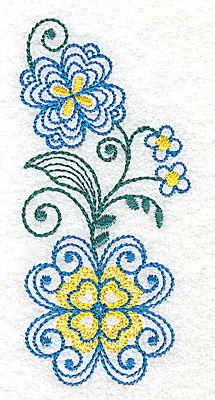 Embroidery Design: Floral design F 1.72w X 3.72h