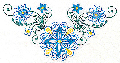 Embroidery Design: Floral design G large  6.98w X 3.60h