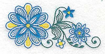 Embroidery Design: Floral design G 3.70w X 1.77h