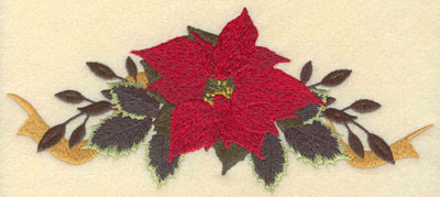 Embroidery Design: Large Poinsetta with Bow8.14w X 3.60h