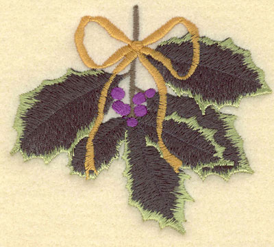 Embroidery Design: Holly with Bow4.03w X 3.57h