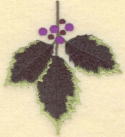 Embroidery Design: Holly3.17w X 3.50h