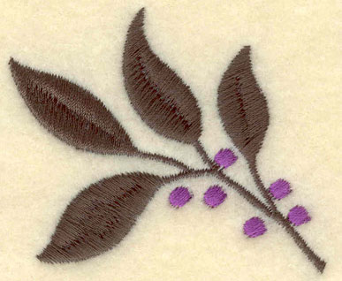 Embroidery Design: Leaves with Berries2.41w X 2.01h