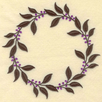 Embroidery Design: Leaves and Berries Circle7.01w X 7.01h