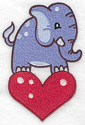 Embroidery Design: Elephant on heart large 3.20w X 4.81h