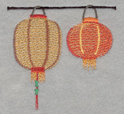 Embroidery Design: Chinese Lantern Double Large3.44h X 3.54w