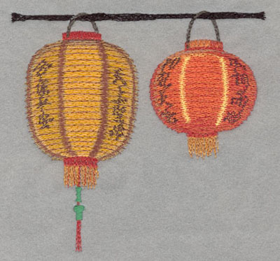 Embroidery Design: Chinese Lantern Double Large Applique5.43h X 5.81w