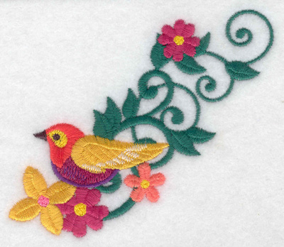 Embroidery Design: Bird perched 3.88w X 3.38h