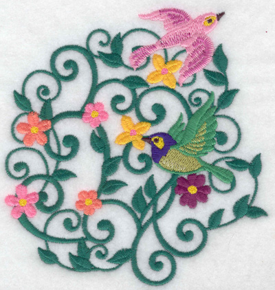 Embroidery Design: Birds in flight large 4.68w X 4.94h