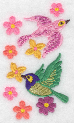 Embroidery Design: Birds in flight verticle 2.20w X 3.87h