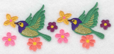 Embroidery Design: Birds green 4.82w X 2.06h