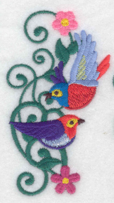 Embroidery Design: Bird duo 2.11w X 3.77h