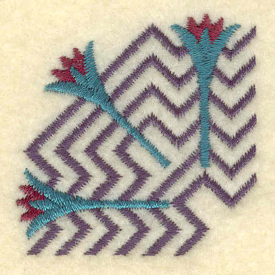 Embroidery Design: Lotus and Nile corner1.75w X 1.75h