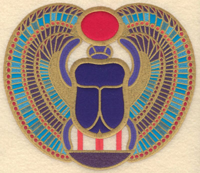 Embroidery Design: Winged scarab three applique large7.83w X 6.76h