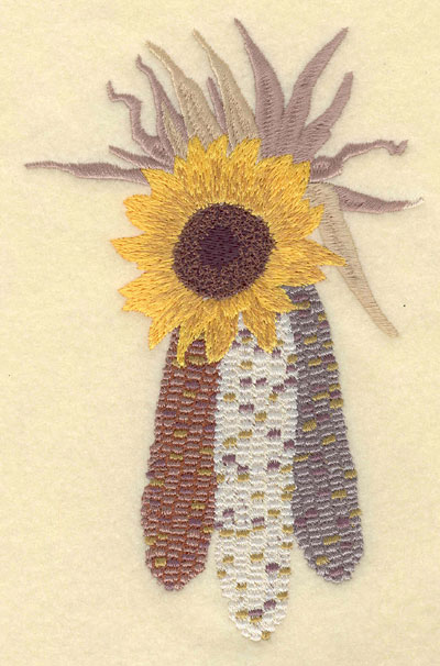 Embroidery Design: Corn with Sunflower4.43w X 6.96h