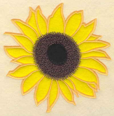Embroidery Design: Sunflower with Double Applique7.01w X 6.92h