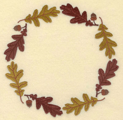 Embroidery Design: Oak Leaves with Acorns Circular Border7.01w X 7.01h