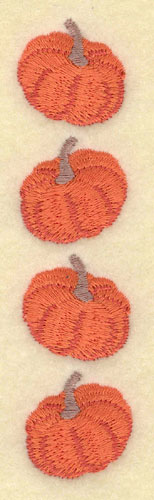 Embroidery Design: Three Pumpkins Vertical1.04w X 4.45h