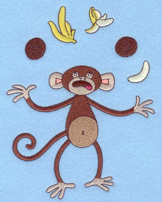 Embroidery Design: Monkey Juggling Large6.64h X 5.09w