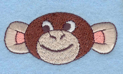 Embroidery Design: Monkey Face with Smile Large1.22h X 2.59w