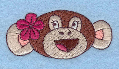 Embroidery Design: Monkey Face Girl Large1.23h X 2.64w