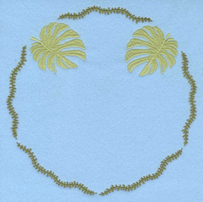 Embroidery Design: Circle Vine with Palm Leaves7.47w X 7.47h