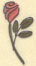 Embroidery Design: Rose Large1.62w X 3.51h