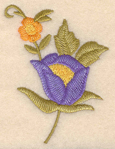 Embroidery Design: Floral duo 2.24"w X 3.01"h