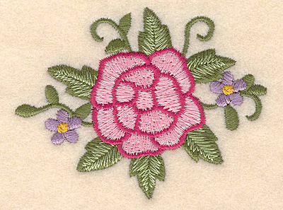 Embroidery Design: Rose 3.25"w X 2.47"h