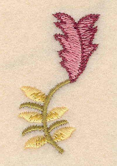Embroidery Design: Floral accent D 1.02"w X 1.78"h