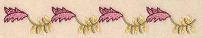 Embroidery Design: Floral border D 1.02"w X 1.78"h