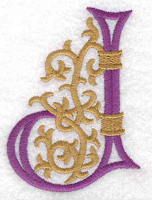 Embroidery Design: Festive Alphabet J large 2.55"w X 3.53"h