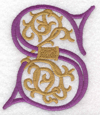 Embroidery Design: Festive Alphabet S large 3.07"w X 3.55"h