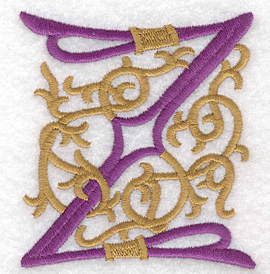 Embroidery Design: Festive Alphabet Z large 3.23"w X 3.50"h