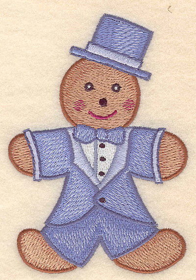 Embroidery Design: Gingerbread man large 3.44"w X 5.00"h